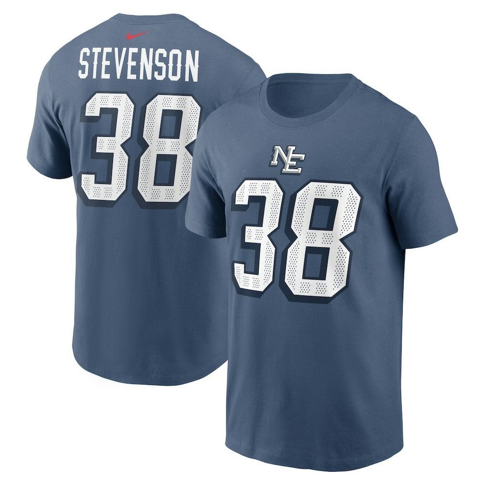 New England Patriots Rhamondre Stevenson 2025 Rivalries Collection Player Name & Number T-Shirt | NFL Near me