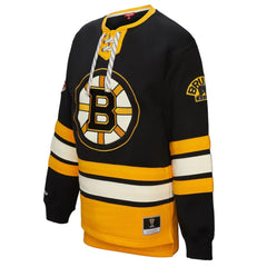 Boston Bruins Mitchell & Ness Women's Heritage Lace-Up Pullover Sweatshirt - NHL Sweatshirts