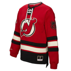 New Jersey Devils Mitchell & Ness Women's Heritage Lace-Up Pullover Sweatshirt - NHL Sweatshirts