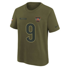 Cincinnati Bengals Joe Burrow Youth 2025 Salute to Service Name & Number T-Shirt | NFL On sale