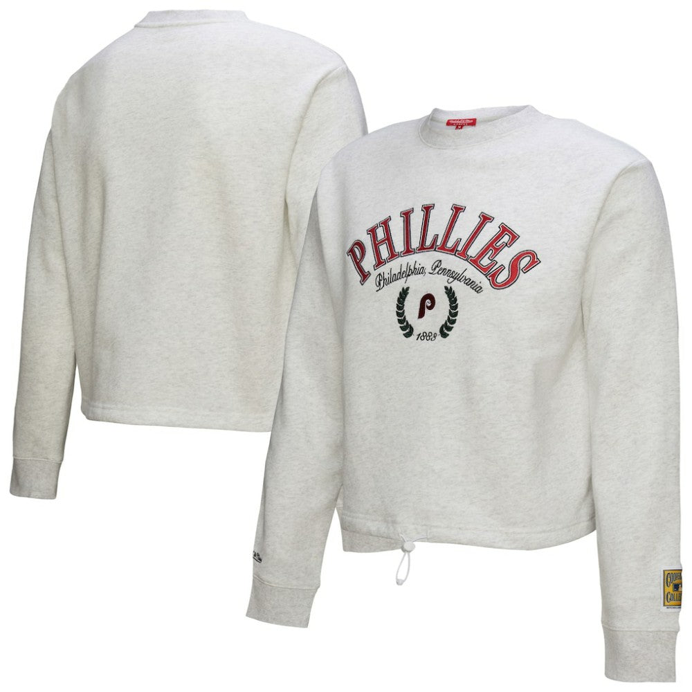 Philadelphia Phillies Mitchell & Ness Women's Cropped Toggle Pullover Sweatshirt - MLB Pullover