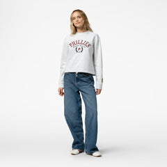 Philadelphia Phillies Mitchell & Ness Women's Cropped Toggle Pullover Sweatshirt - MLB Pullover