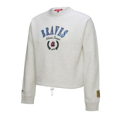 Atlanta Braves Mitchell & Ness Women's Cropped Toggle Pullover Sweatshirt - MLB Pullover