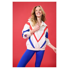 Chicago Cubs Terez Women's Ripstop Chevron Quarter-Zip Pullover - MLB Pullover