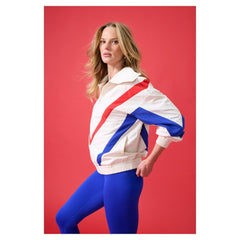 Chicago Cubs Terez Women's Ripstop Chevron Quarter-Zip Pullover - MLB Pullover