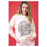 New York Yankees Terez Women's Oversized Gemstone Logo Sweatshirt - MLB Sweatshirts