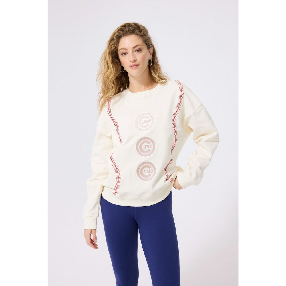 Chicago Cubs Terez Women's Baseball Stitch Pullover Sweatshirt - MLB Pullover