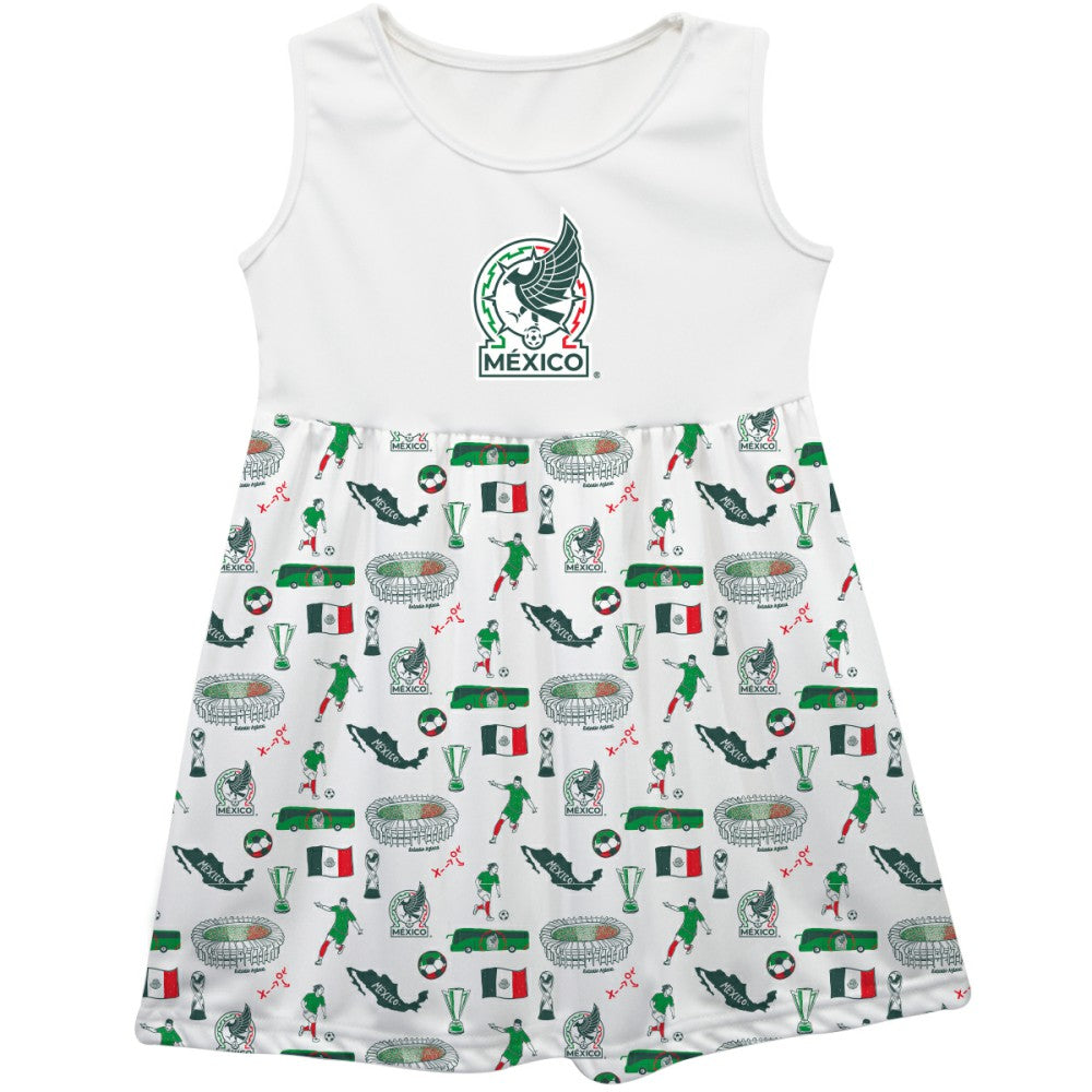Mexico National Team Vive La Fete Girls Infant Impressions Artwork Tank Top Dress for sale - White