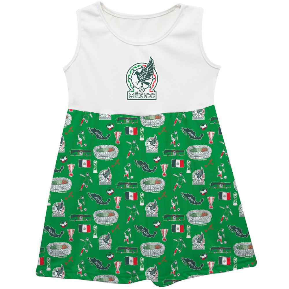 Mexico National Team Vive La Fete Girls Infant Impressions Artwork Tank Top Dress for sale - Green