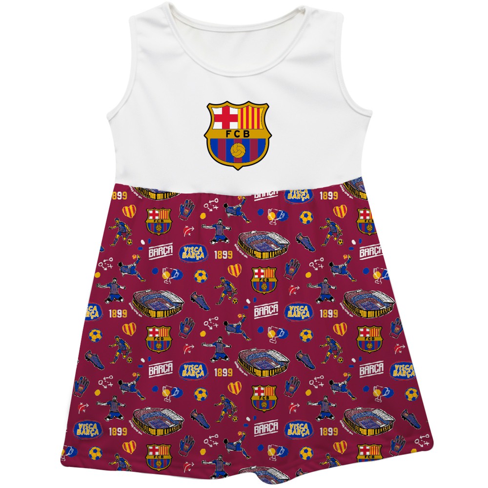 Barcelona Vive La Fete Girls Infant Impressions Artwork Tank Top Dress on sale - Maroon