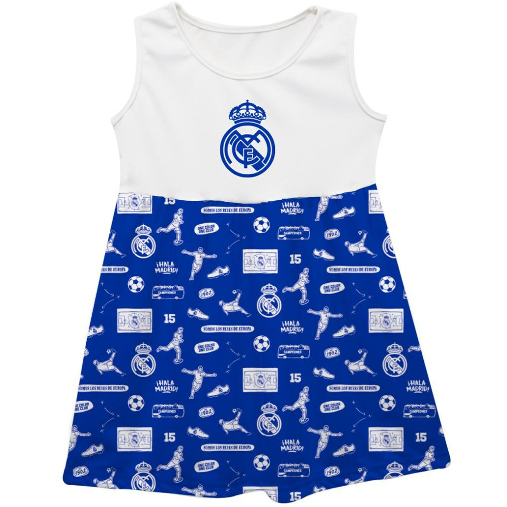 Real Madrid Vive La Fete Girls Toddler Impressions Artwork Tank Top Dress Discount - Royal