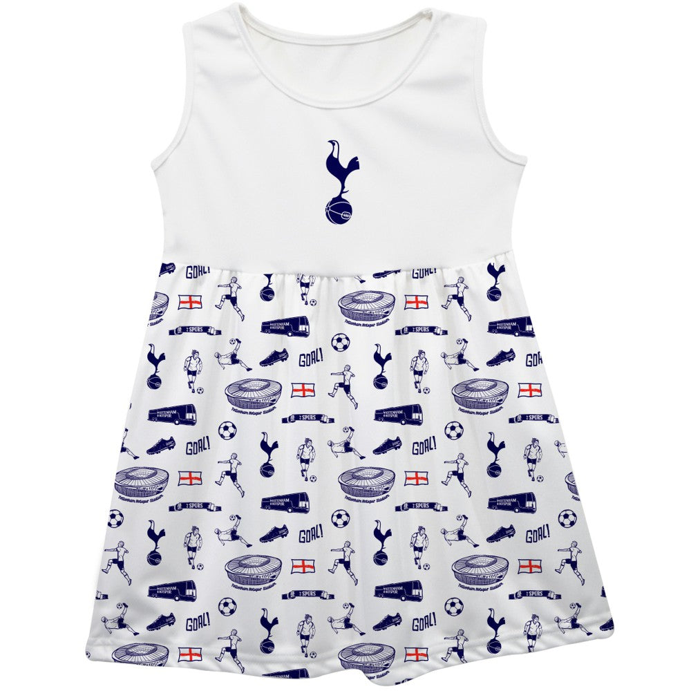 Tottenham Hotspur Vive La Fete Girls Toddler Impressions Artwork Tank Top Dress Sale - White