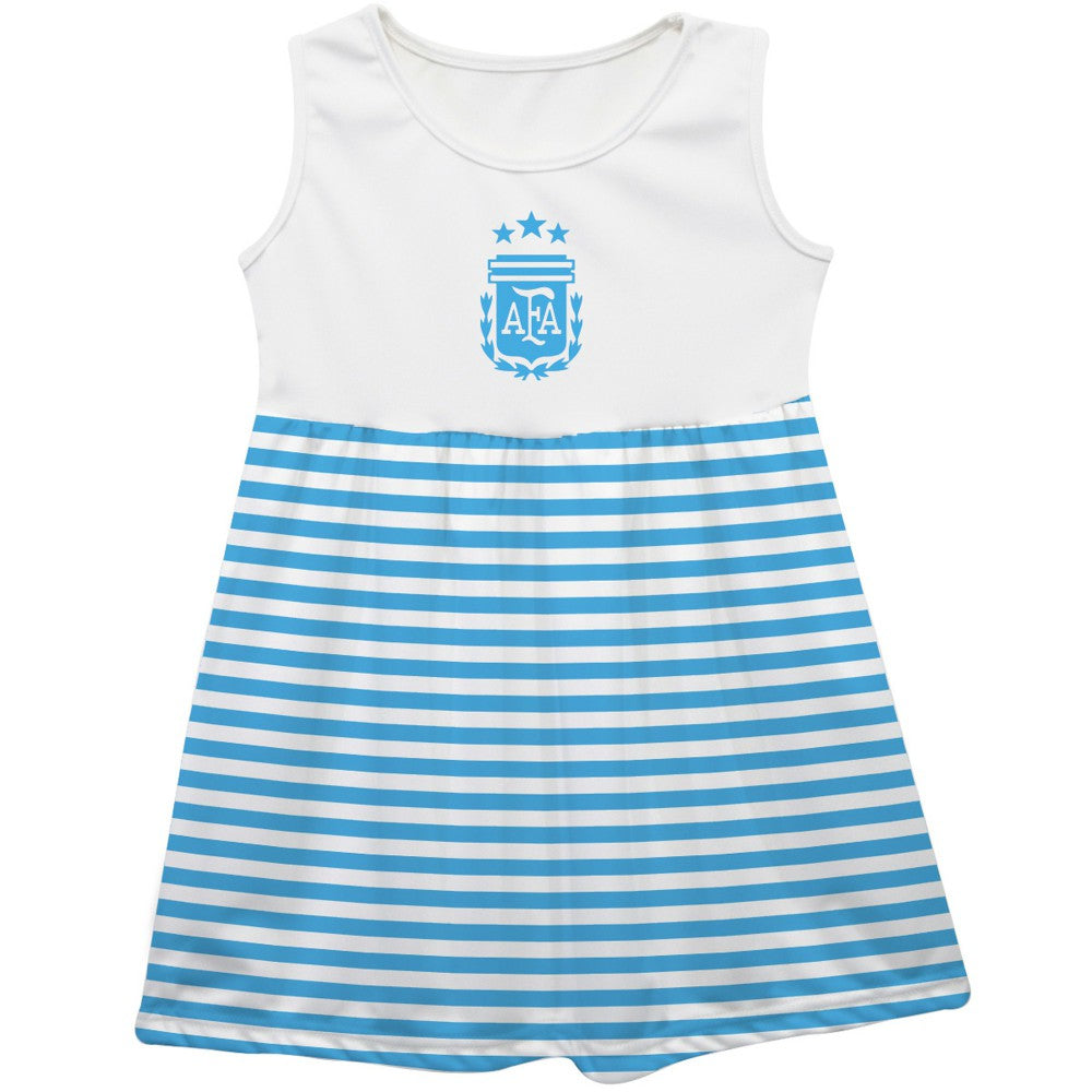 Argentina National Team Vive La Fete Girls Youth Striped Tank Top Dress for sale - Light Blue