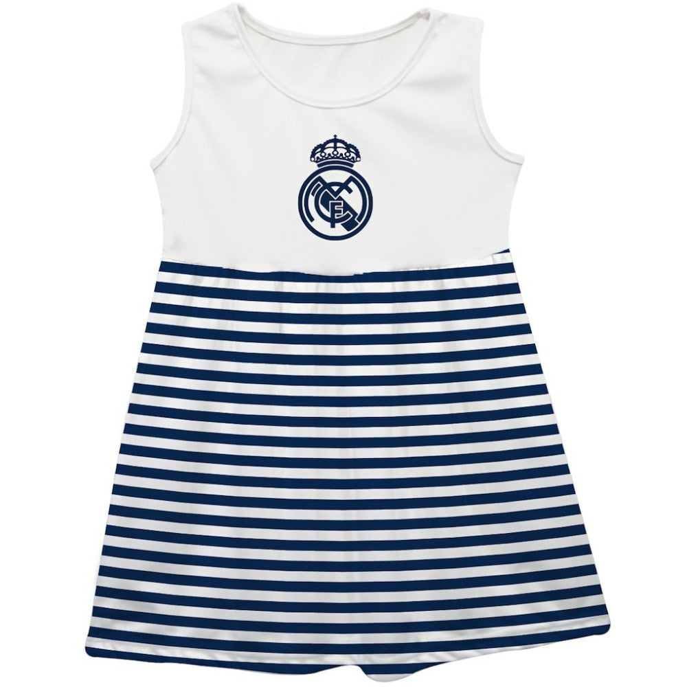 Real Madrid Vive La Fete Girls Youth Striped Tank Top Dress Discount - Navy