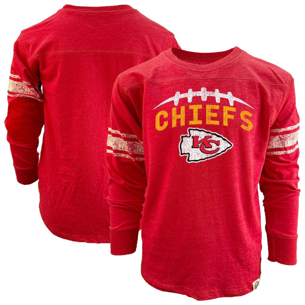 Kansas City Chiefs Wes & Willy Youth Football Long Sleeve T-Shirt | NFL Online