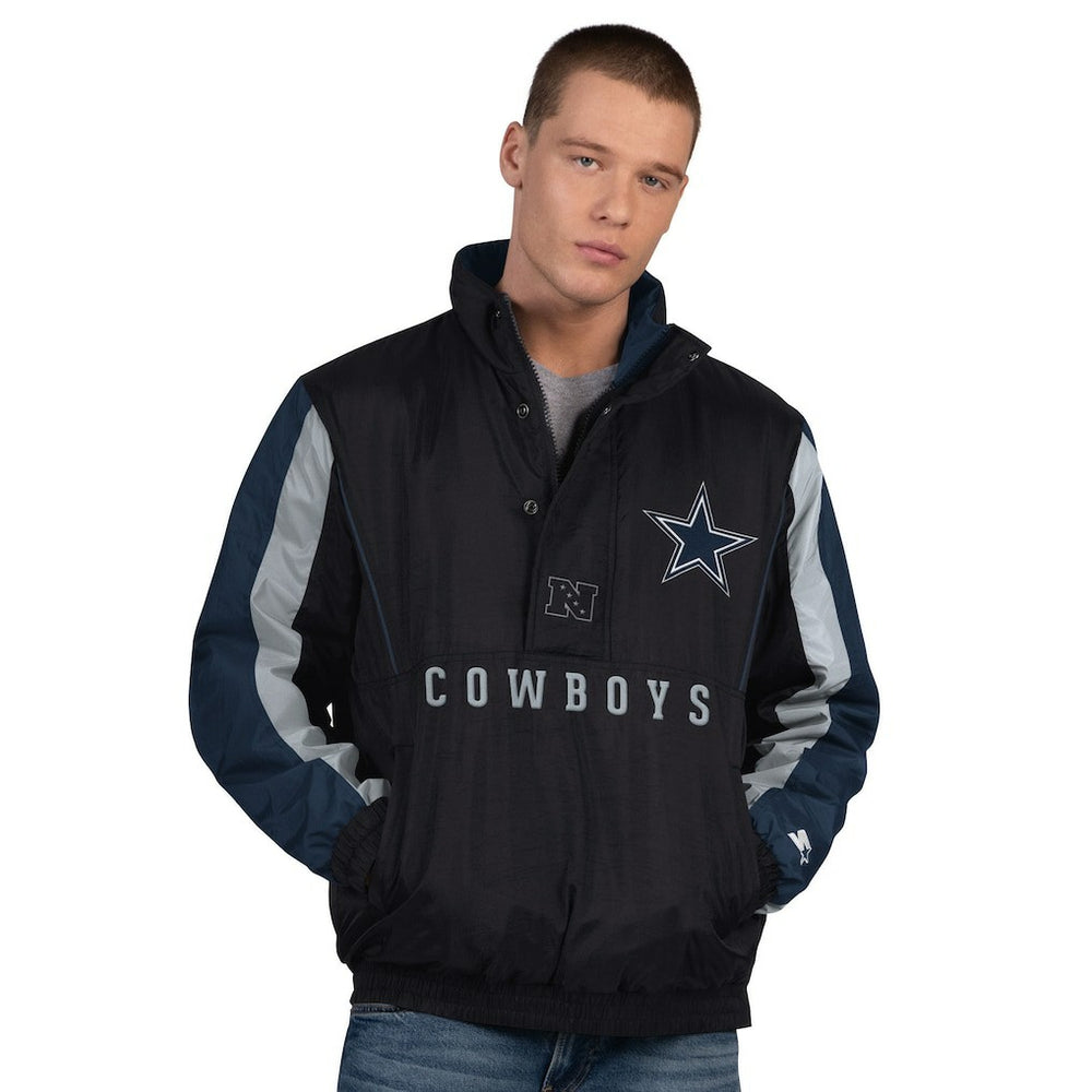 Dallas Cowboys Starter Thursday Night Gridiron Vintage Logo Half-Zip Jacket | NFL Outlet