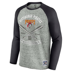 Pittsburgh Pirates Darius Rucker Collection by Fanatics Raw Edge Raglan Long Sleeve Baseball T-Shirt - MLB T-shirts