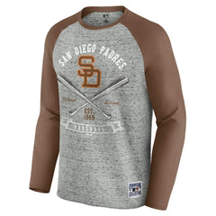 San Diego Padres Darius Rucker Collection by Fanatics Raw Edge Raglan Long Sleeve Baseball T-Shirt - MLB T-shirts