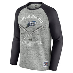 Tampa Bay Rays Darius Rucker Collection by Fanatics Raw Edge Raglan Long Sleeve Baseball T-Shirt - MLB T-shirts