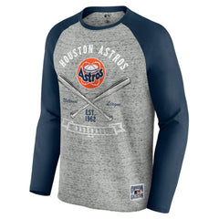 Houston Astros Darius Rucker Collection by Fanatics Raw Edge Raglan Long Sleeve Baseball T-Shirt - MLB T-shirts