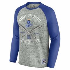 Kansas City Royals Darius Rucker Collection by Fanatics Raw Edge Raglan Long Sleeve Baseball T-Shirt - MLB T-shirts
