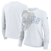 Los Angeles Rams Women's Layered Logo Cropped Long Sleeve Fashion T-Shirt | NFL On sale