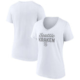 Seattle Kraken Fanatics Women's White Out V-Neck T-Shirt - NHL T-shirts