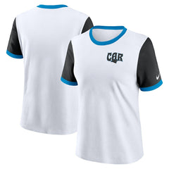 Carolina Panthers Women's Rewind Ringer Tri-Blend T-Shirt | NFL Outlet