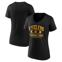 Pittsburgh Steelers Women's Training Camp Stripe V-Neck T-Shirt | NFL US