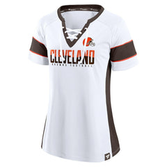 Cleveland Browns Women's Athena Lace-Up V-Neck T-Shirt | NFL On sale