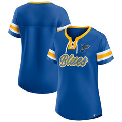 St. Louis Blues Fanatics Women's Iconic Athena Lace-Up T-Shirt - NHL T-shirts