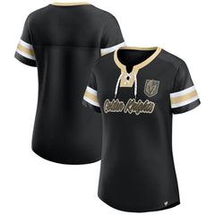 Vegas Golden Knights Fanatics Women's Iconic Athena Lace-Up T-Shirt - NHL T-shirts