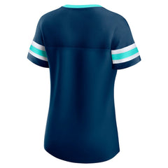 Seattle Kraken Fanatics Women's Iconic Athena Lace-Up T-Shirt - NHL T-shirts