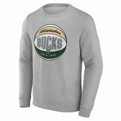 Gray Milwaukee Bucks True Classics Hard Color Fleece Pullover Sweatshirt | NBA