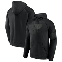 St. Louis Blues Fanatics Black Ice Defender Raglan Pullover Hoodie - NHL Hoodies
