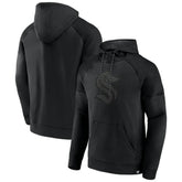 Seattle Kraken Fanatics Black Ice Defender Raglan Pullover Hoodie - NHL Hoodies