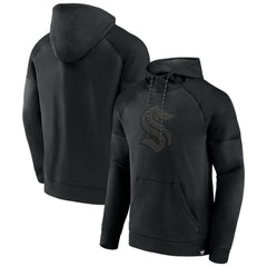 Seattle Kraken Fanatics Black Ice Defender Raglan Pullover Hoodie - NHL Hoodies