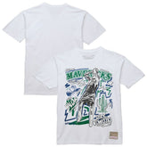 White Dirk Nowitzki Dallas Mavericks Hardwood Classics Chalked Up T-Shirt sale | NBA