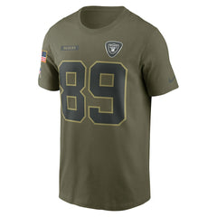 Las Vegas Raiders Brock Bowers 2025 Salute to Service Name & Number T-Shirt | NFL Discount