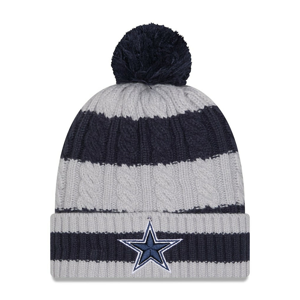 Dallas Cowboys Women's Braided Cuffed Knit Hat with Pom | NFL Outlet