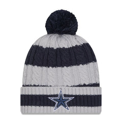 Dallas Cowboys Women's Braided Cuffed Knit Hat with Pom | NFL Outlet