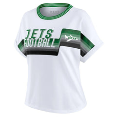New York Jets WEAR by Erin Andrews Women's Cropped Center Stripe Dolman T-Shirt | NFL Near me