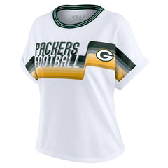 Green Bay Packers WEAR by Erin Andrews Women's Cropped Center Stripe Dolman T-Shirt | NFL Online