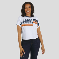 Chicago Bears WEAR by Erin Andrews Women's Cropped Center Stripe Dolman T-Shirt | NFL Outlet
