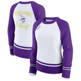 Minnesota Vikings WEAR by Erin Andrews Women's Colorblock Raglan Sweater | NFL US
