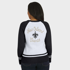 New Orleans Saints WEAR by Erin Andrews Women's Colorblock Raglan Sweater | NFL Discount