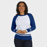 New York Giants WEAR by Erin Andrews Women's Colorblock Raglan Sweater | NFL New