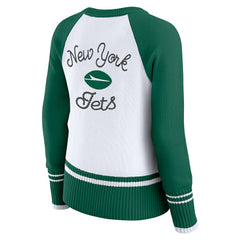 New York Jets WEAR by Erin Andrews Women's Colorblock Raglan Sweater | NFL US