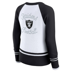 Las Vegas Raiders WEAR by Erin Andrews Women's Colorblock Raglan Sweater | NFL Sale