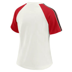 Atlanta Falcons WEAR by Erin Andrews Women's Sleeve Stripe Distressed Raglan T-Shirt | NFL Discount